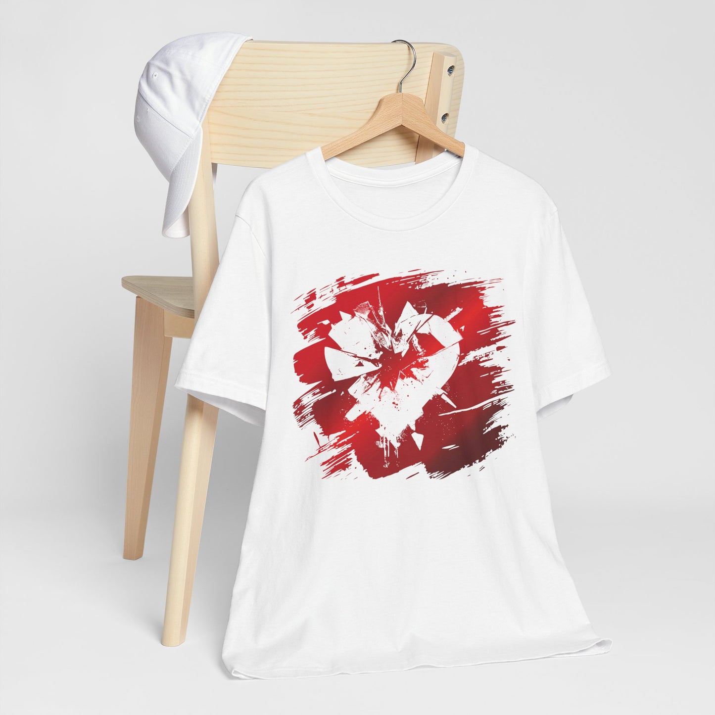 Broken Heart Brushstroke Tee — Distressed Red Heart Graphic Shirt