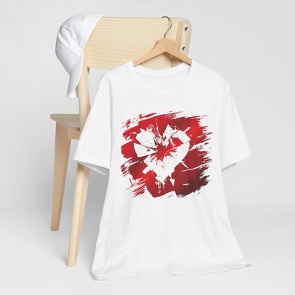 Broken Heart Brushstroke Tee — Distressed Red Heart Graphic Shirt