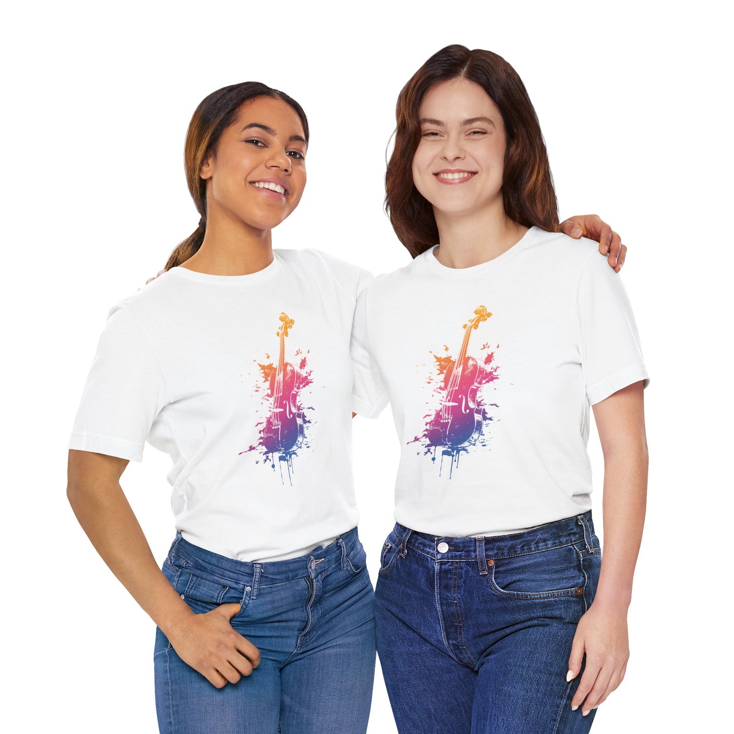 Colorful Violin Splash T-Shirt — Watercolor Musician Tee for Violinists & Music Lovers