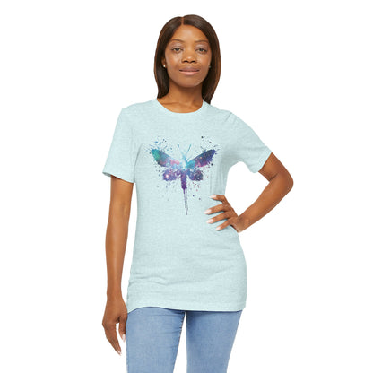 Galaxy Moth Graphic Tee - Watercolor Splatter Butterfly T-Shirt