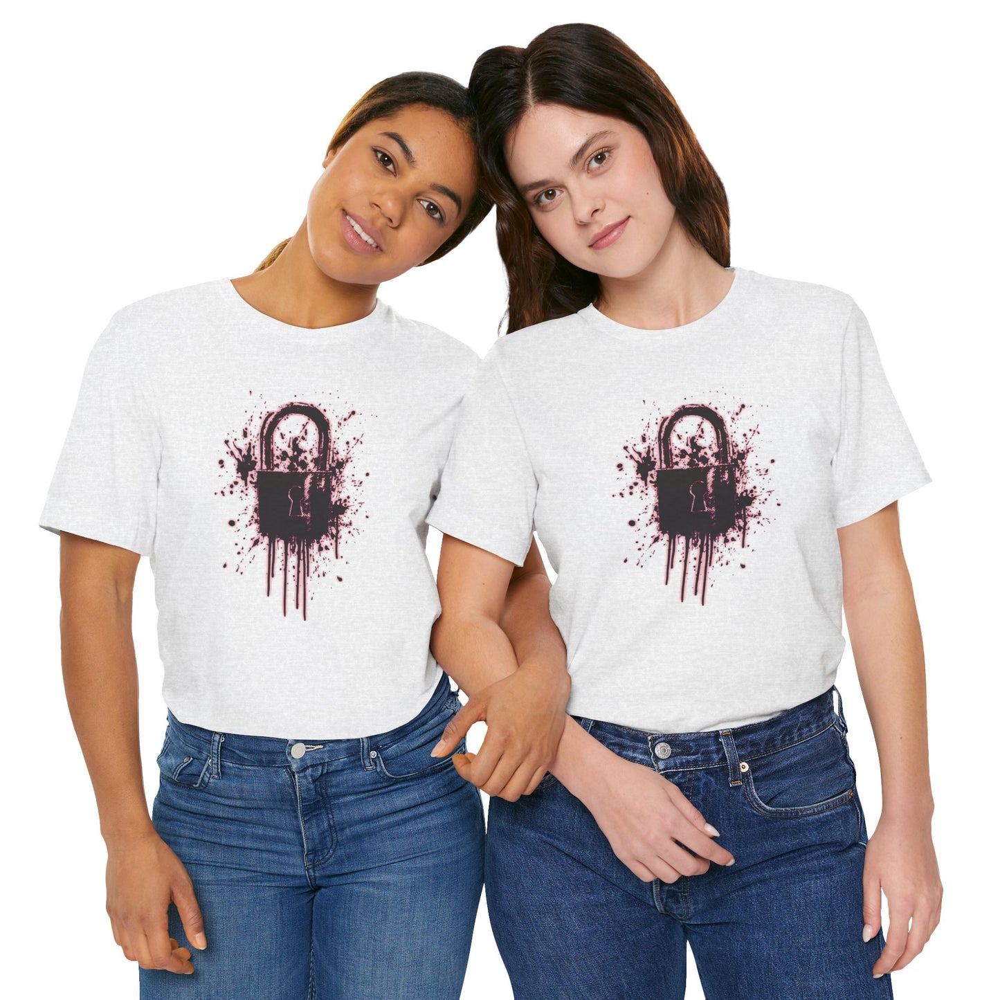 Locked Up Graphic Tee — Dark Splatter Lock Design