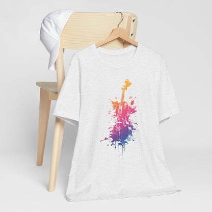 Colorful Violin Splash T-Shirt — Watercolor Musician Tee for Violinists & Music Lovers