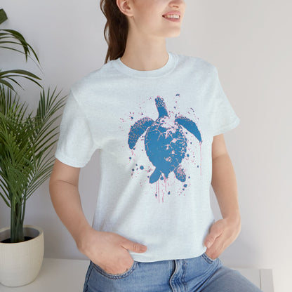Blue Neon Sea Turtle T-Shirt — Ocean Beach Beachwear Tee