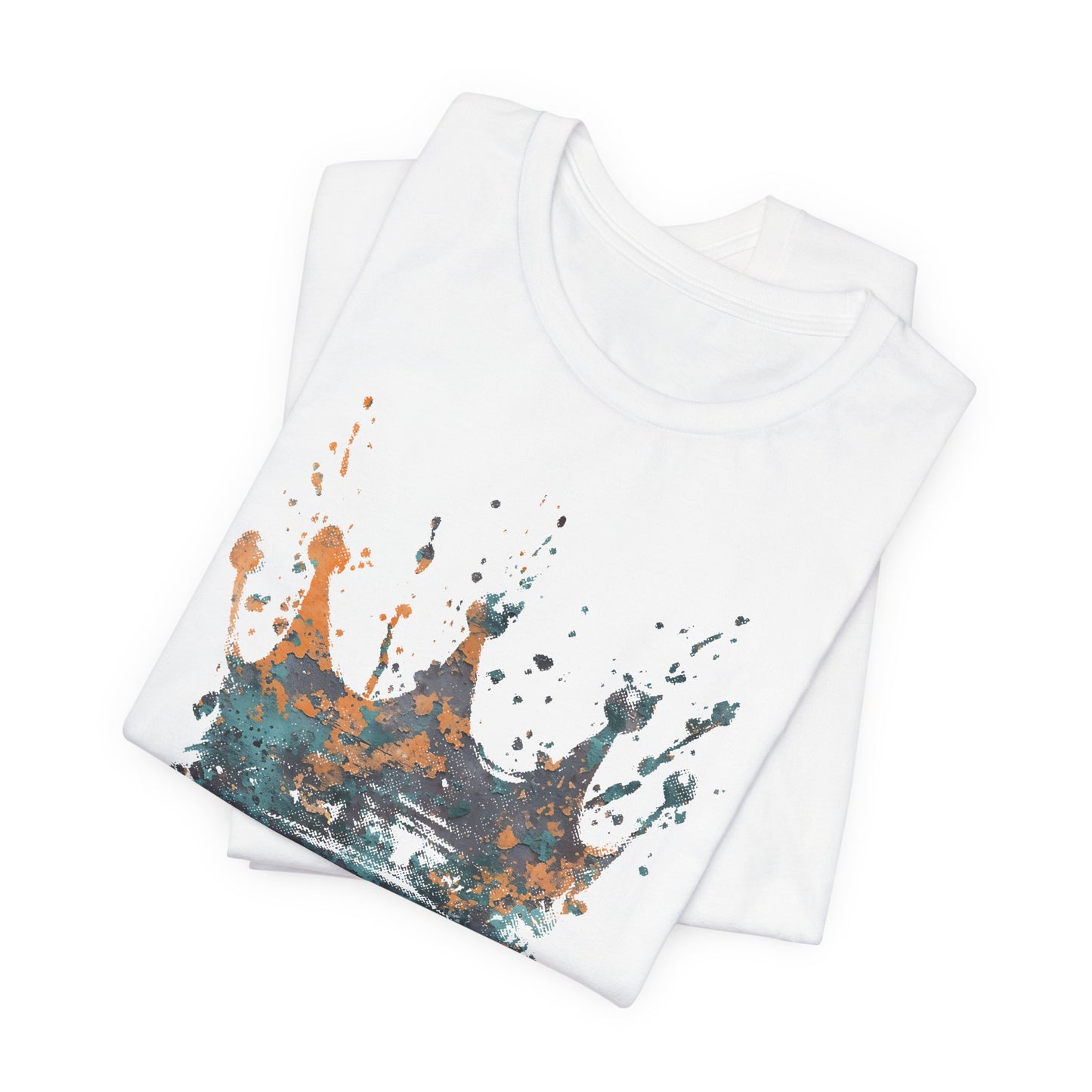 Weathered Kingdom T-Shirt — Watercolor Drip King Crown Graphic Tee