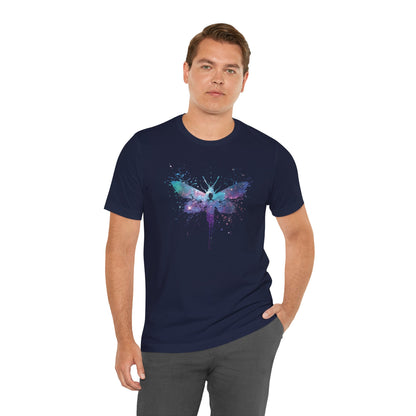 Galaxy Moth Graphic Tee - Watercolor Splatter Butterfly T-Shirt