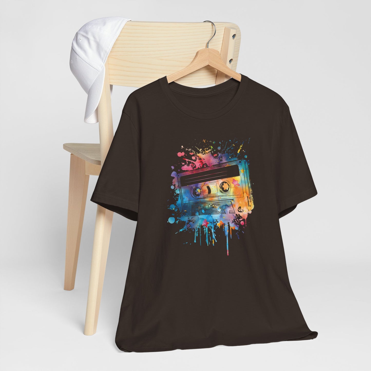 Retro Watercolor Cassette Tape T-Shirt — Vintage Music Tee