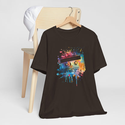 Retro Watercolor Cassette Tape T-Shirt — Vintage Music Tee