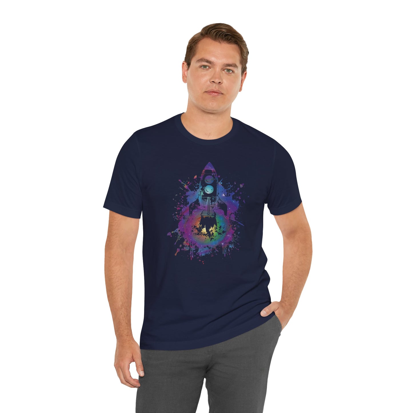 Rocket Ship T-Shirt — Colorful Space Launch Graphic Tee