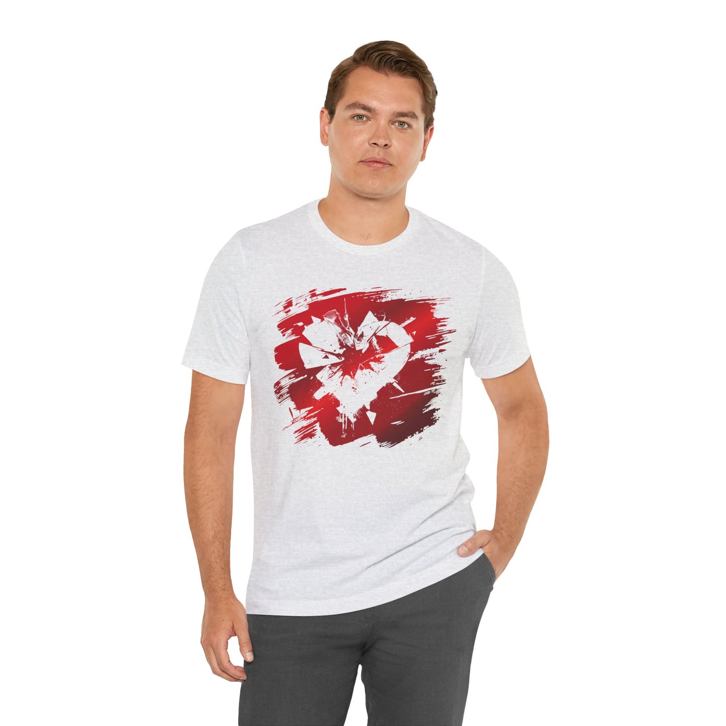 Broken Heart Brushstroke Tee — Distressed Red Heart Graphic Shirt