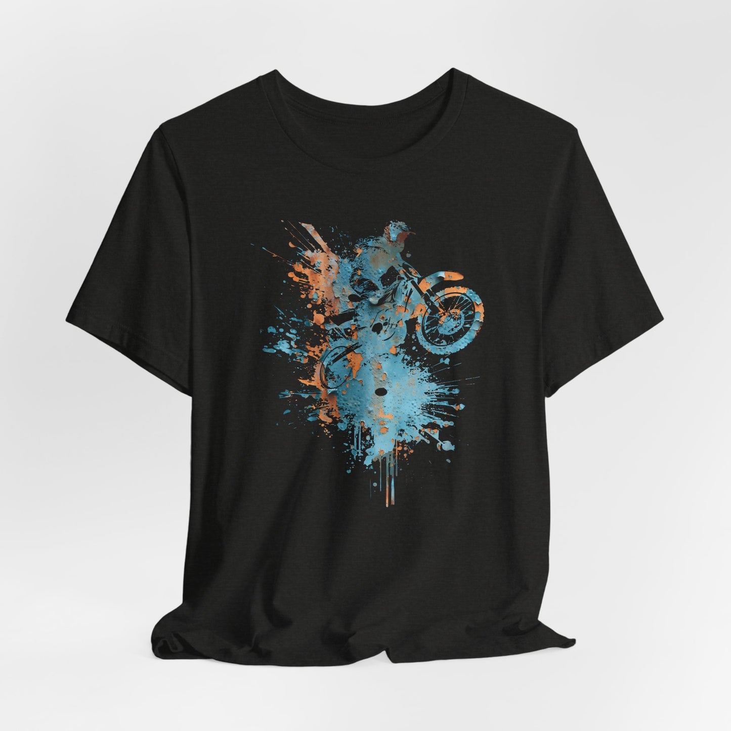 Motocross Splash Graphic Tee — Dirt Bike Rider Art T-Shirt