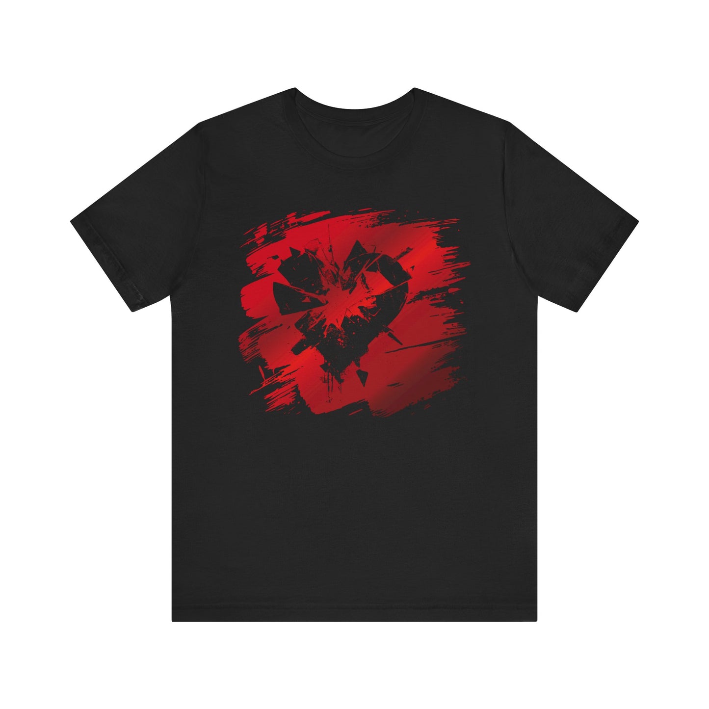 Broken Heart Brushstroke Tee — Distressed Red Heart Graphic Shirt