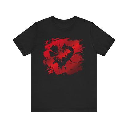 Broken Heart Brushstroke Tee — Distressed Red Heart Graphic Shirt