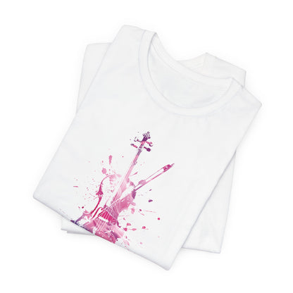 T-Shirt — Pink Watercolor Violin/Cello Graphic Tee