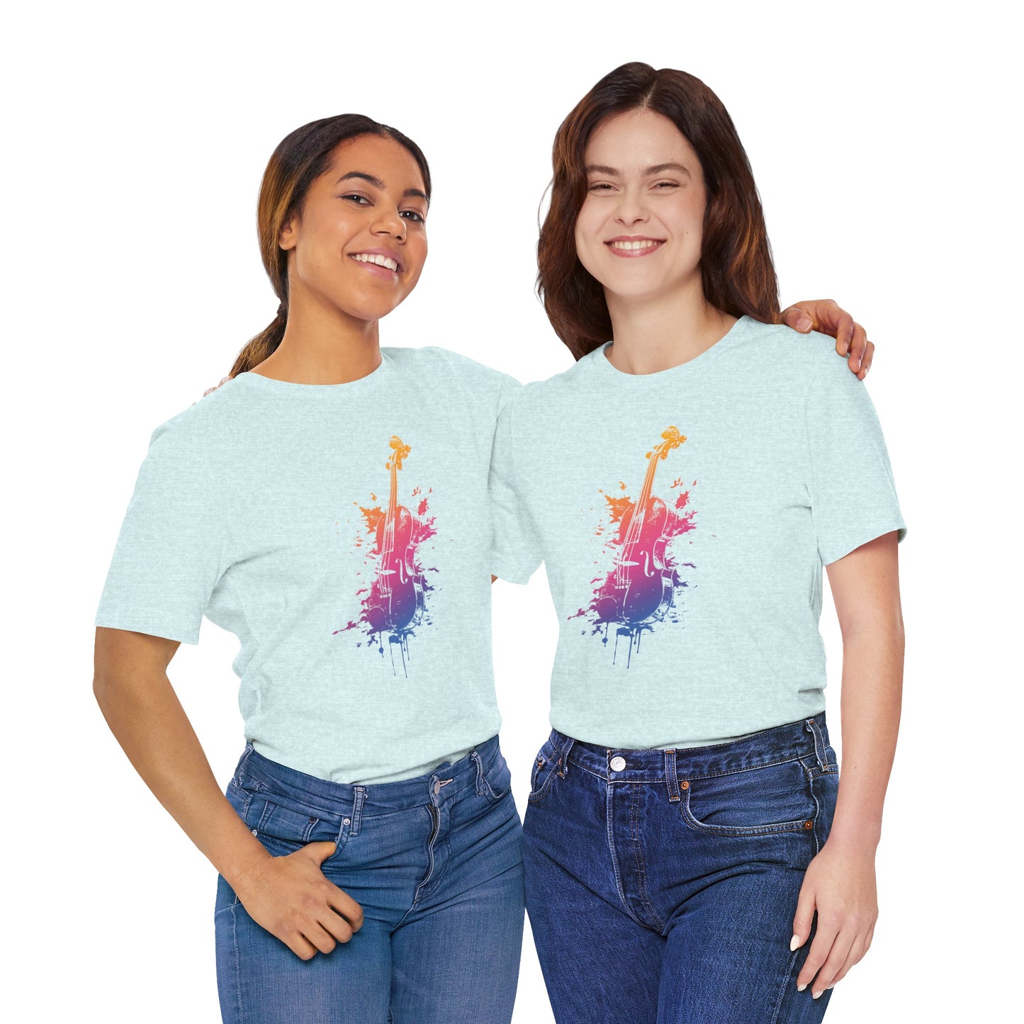 Colorful Violin Splash T-Shirt — Watercolor Musician Tee for Violinists & Music Lovers