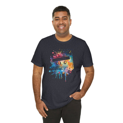 Retro Watercolor Cassette Tape T-Shirt — Vintage Music Tee