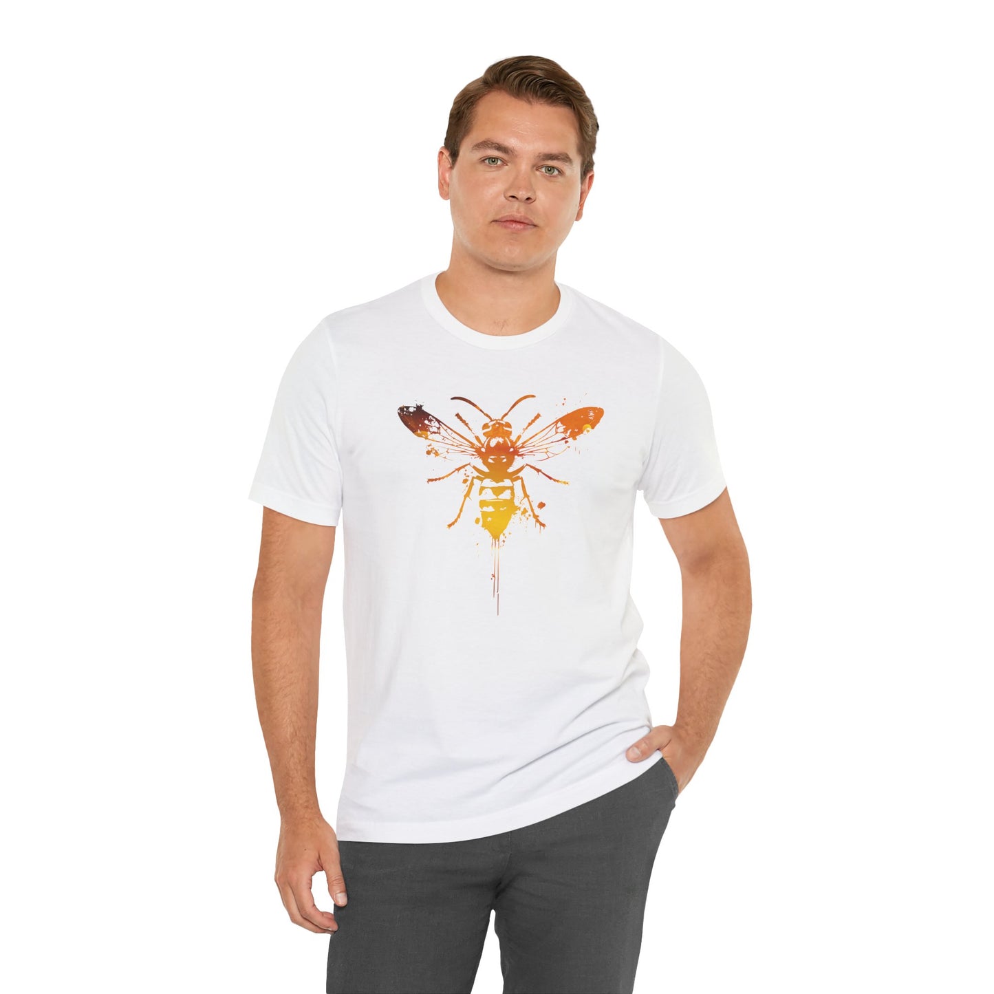 Sting Like a Bee Graphic Tee — Orange Watercolor Bee Shirt