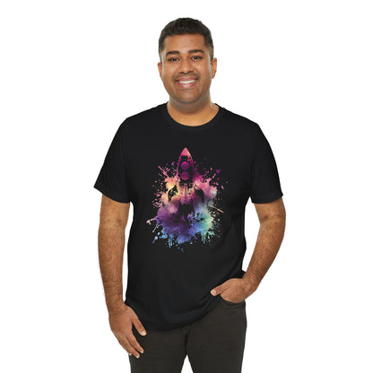Rocket Ship T-Shirt — Colorful Space Launch Graphic Tee