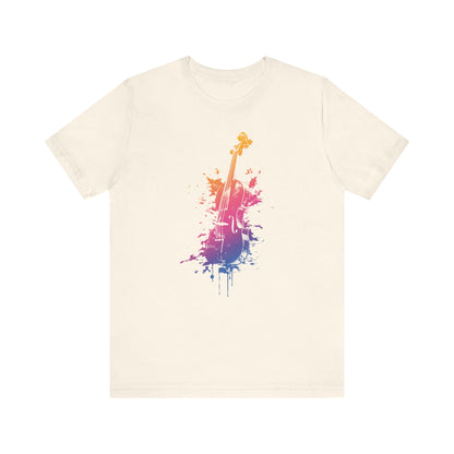 Colorful Violin Splash T-Shirt — Watercolor Musician Tee for Violinists & Music Lovers
