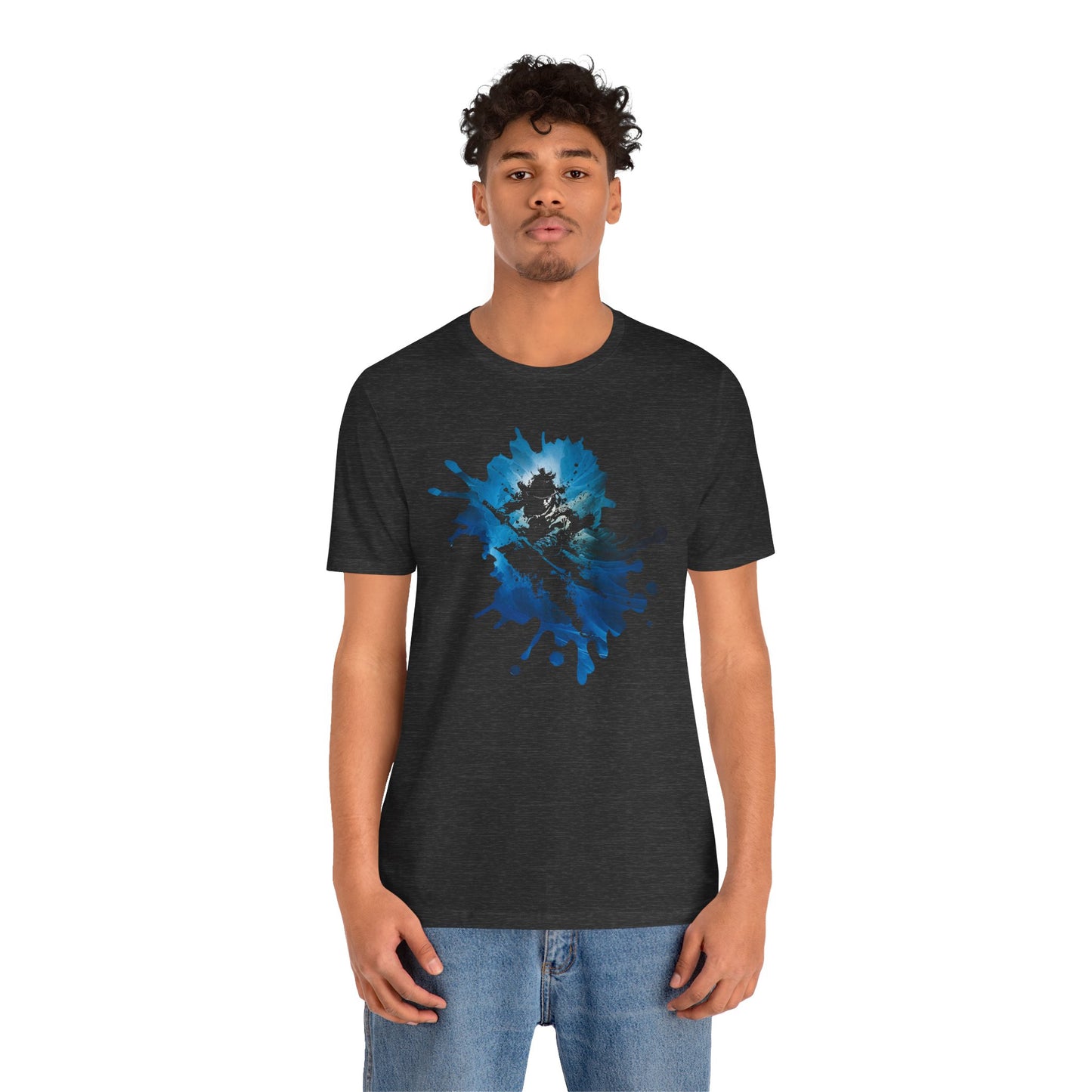 Watercolor Skateboarder T-Shirt — Blue Splash Graphic Tee