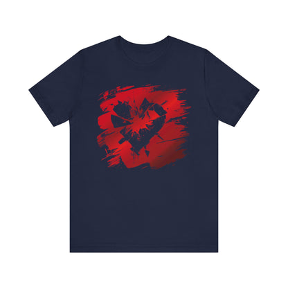 Broken Heart Brushstroke Tee — Distressed Red Heart Graphic Shirt