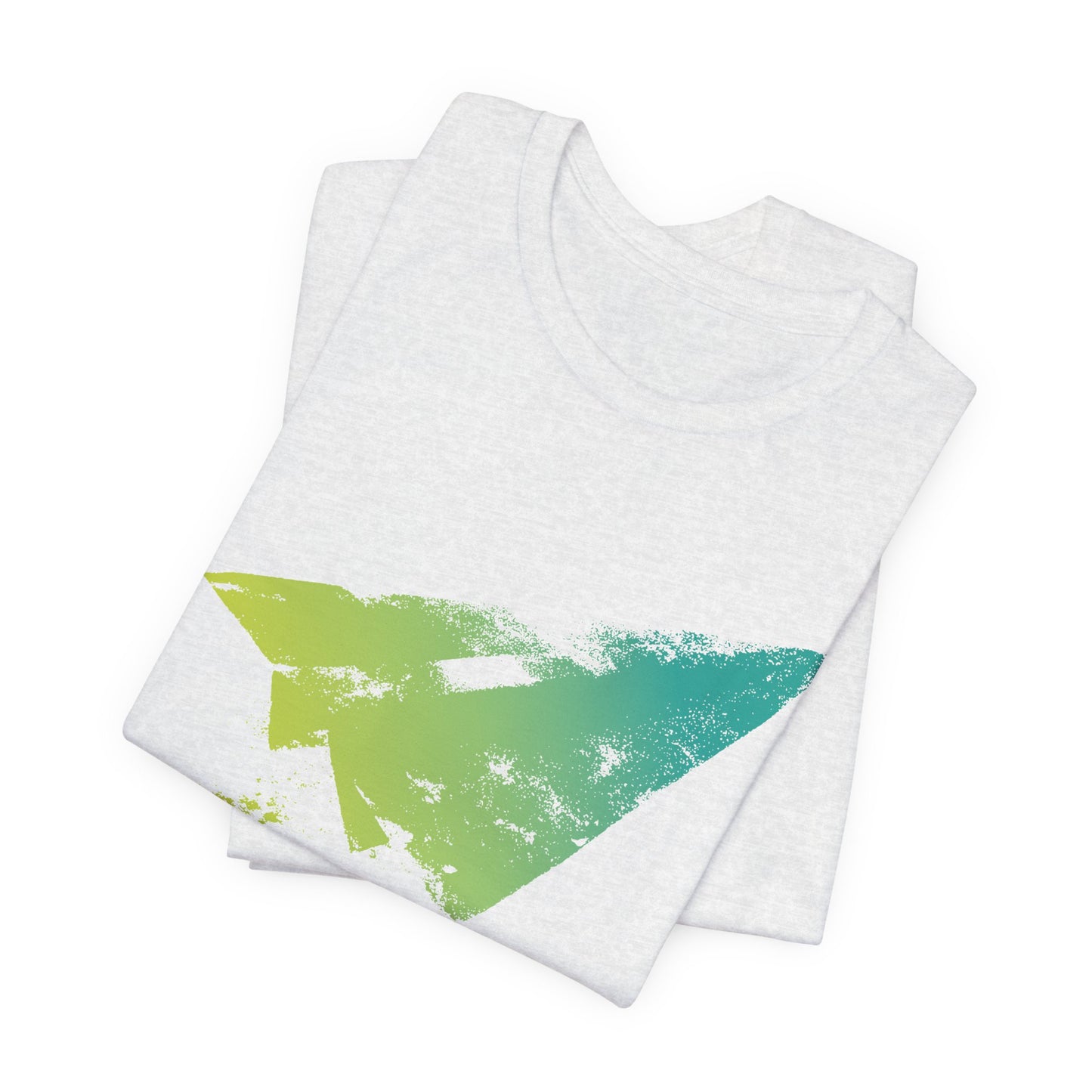 Paper Airplane Graphic Tee — Green Gradient Flight T‑Shirt