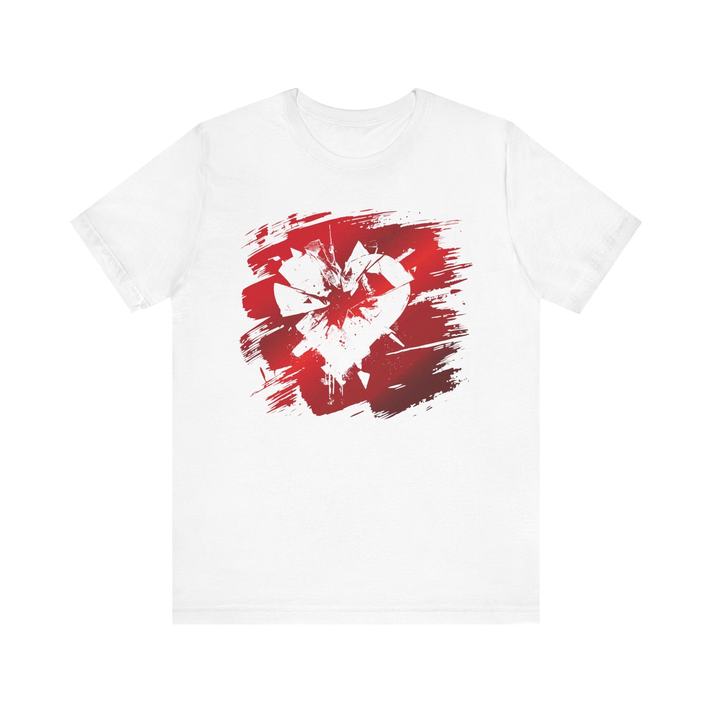 Broken Heart Brushstroke Tee — Distressed Red Heart Graphic Shirt