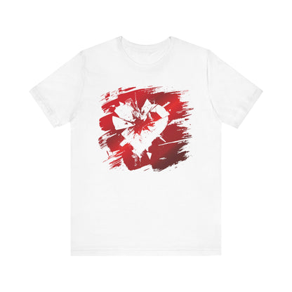 Broken Heart Brushstroke Tee — Distressed Red Heart Graphic Shirt