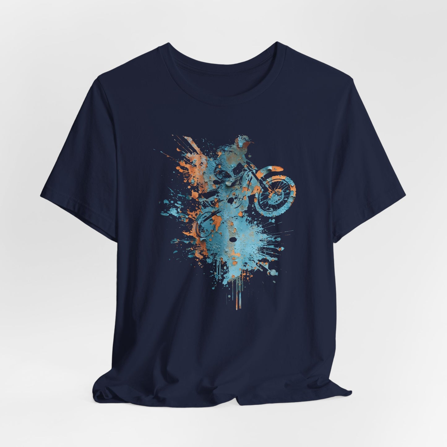 Motocross Splash Graphic Tee — Dirt Bike Rider Art T-Shirt