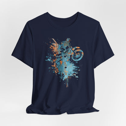 Motocross Splash Graphic Tee — Dirt Bike Rider Art T-Shirt