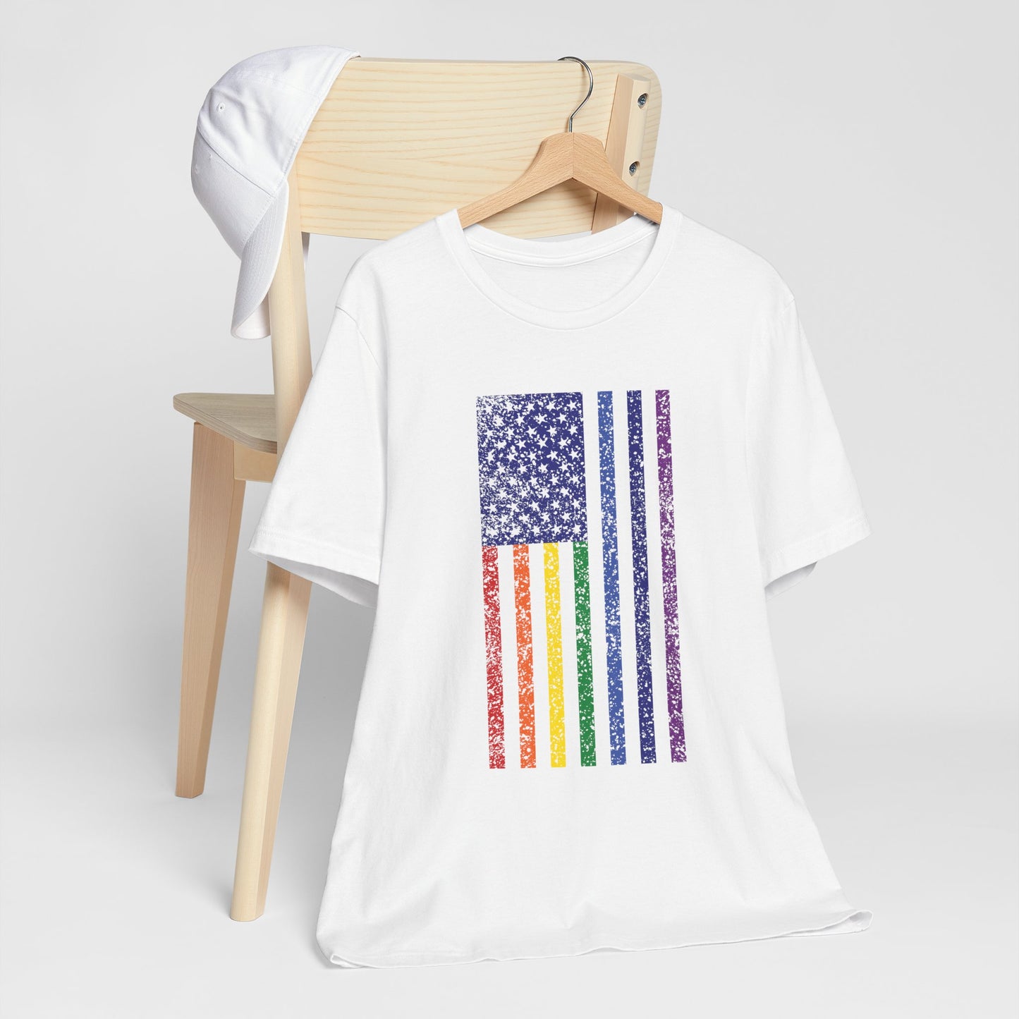 LGBTQ+ Distressed American Flag T-Shirt