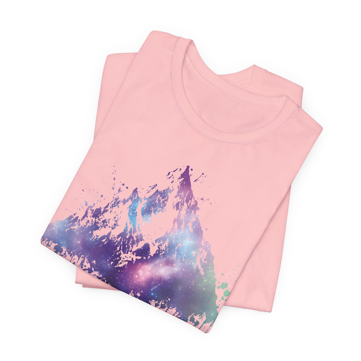 Space Mountain Watercolor Tee — Colorful Drip Peak Graphic T-Shirt