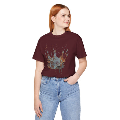 Weathered Kingdom T-Shirt — Watercolor Drip King Crown Graphic Tee
