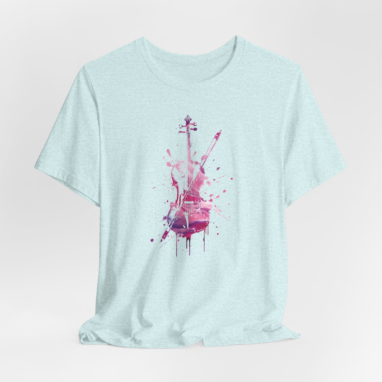 T-Shirt — Pink Watercolor Violin/Cello Graphic Tee