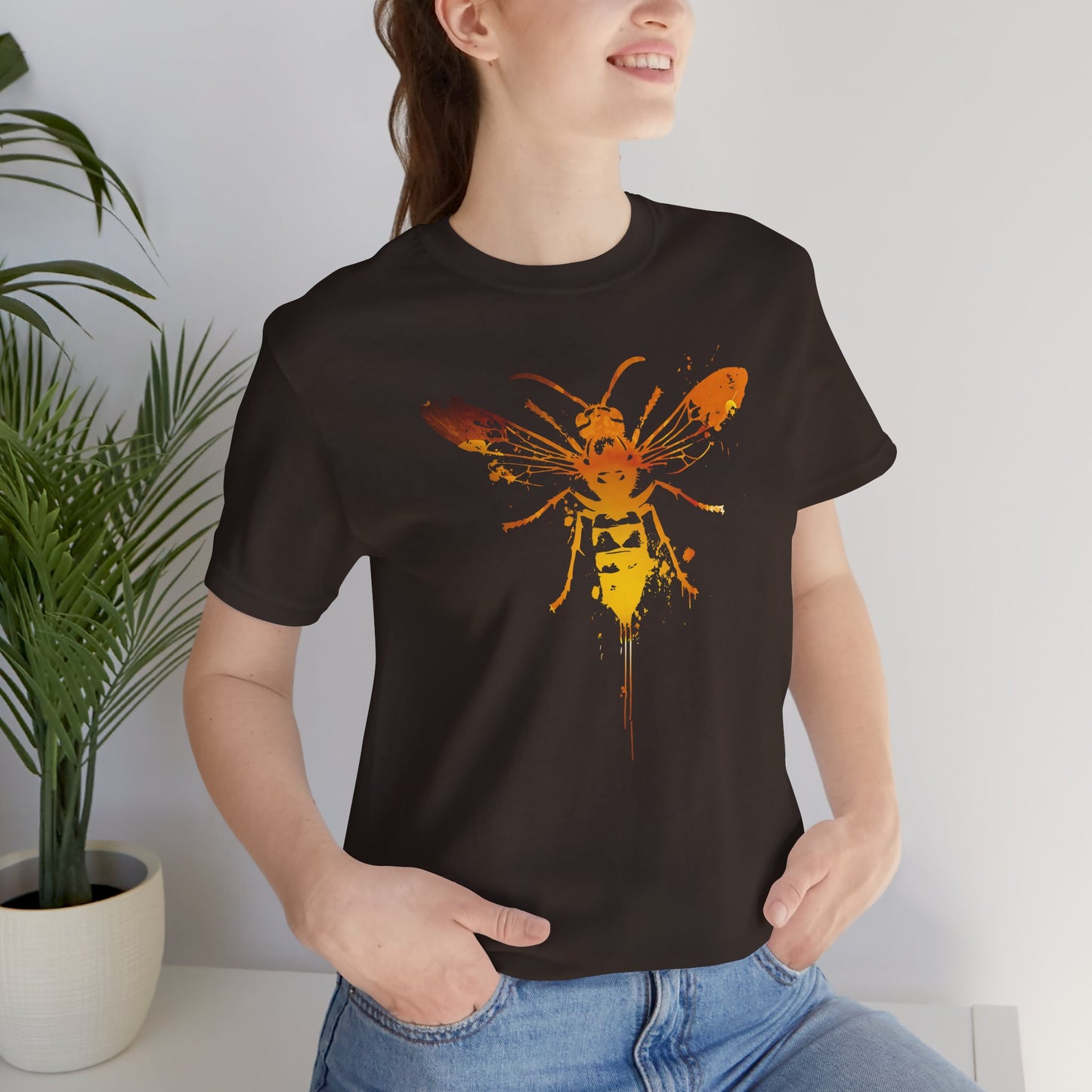 Sting Like a Bee Graphic Tee — Orange Watercolor Bee Shirt