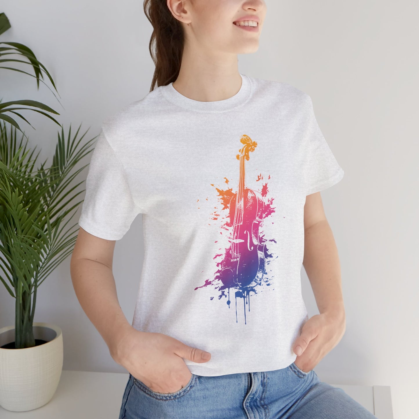 Colorful Violin Splash T-Shirt — Watercolor Musician Tee for Violinists & Music Lovers