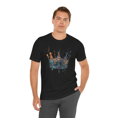 Weathered Kingdom T-Shirt — Watercolor Drip King Crown Graphic Tee
