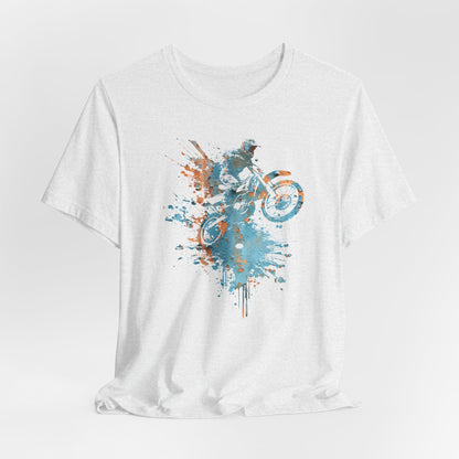 Motocross Splash Graphic Tee — Dirt Bike Rider Art T-Shirt