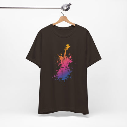 Colorful Violin Splash T-Shirt — Watercolor Musician Tee for Violinists & Music Lovers