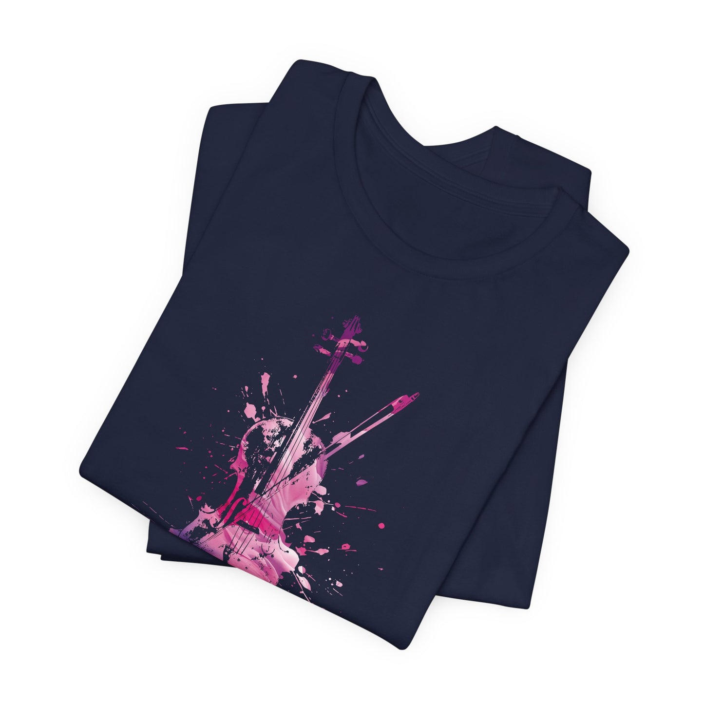 T-Shirt — Pink Watercolor Violin/Cello Graphic Tee