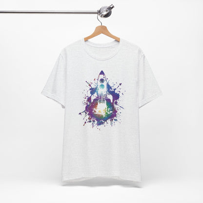 Rocket Ship T-Shirt — Colorful Space Launch Graphic Tee
