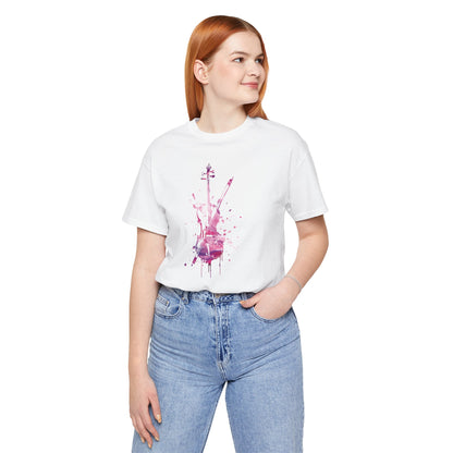 T-Shirt — Pink Watercolor Violin/Cello Graphic Tee