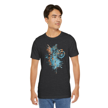 Motocross Splash Graphic Tee — Dirt Bike Rider Art T-Shirt
