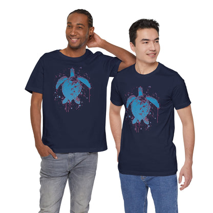 Blue Neon Sea Turtle T-Shirt — Ocean Beach Beachwear Tee