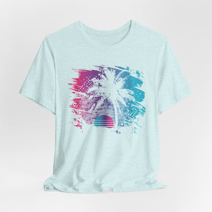 Retro Palm Sunset Tee — Vintage Beach Palm Tree T-Shirt