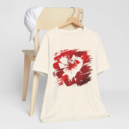 Broken Heart Brushstroke Tee — Distressed Red Heart Graphic Shirt