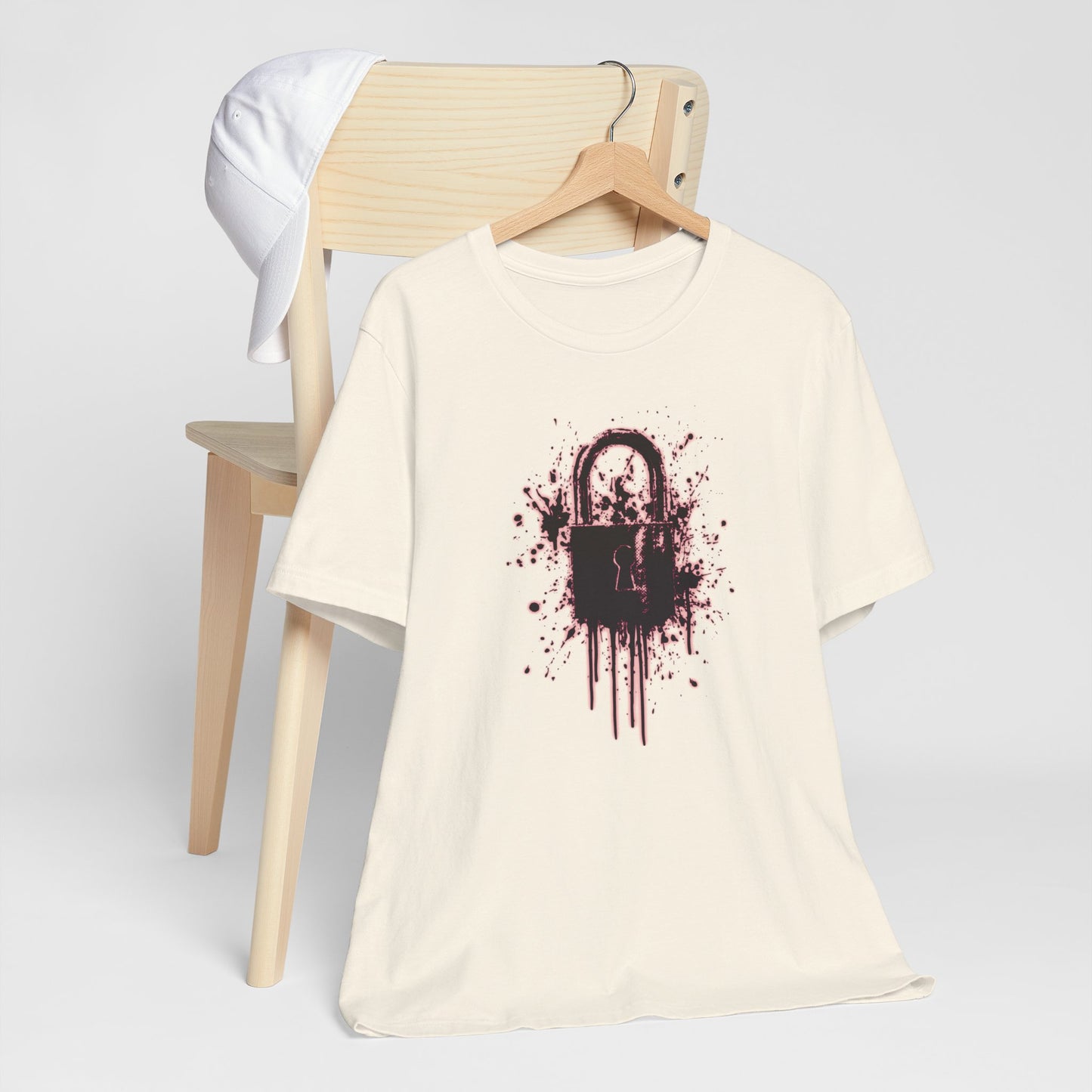 Locked Up Graphic Tee — Dark Splatter Lock Design