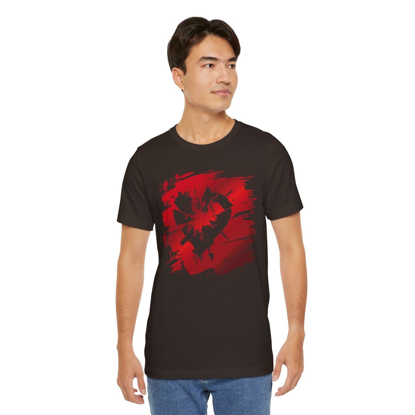 Broken Heart Brushstroke Tee — Distressed Red Heart Graphic Shirt