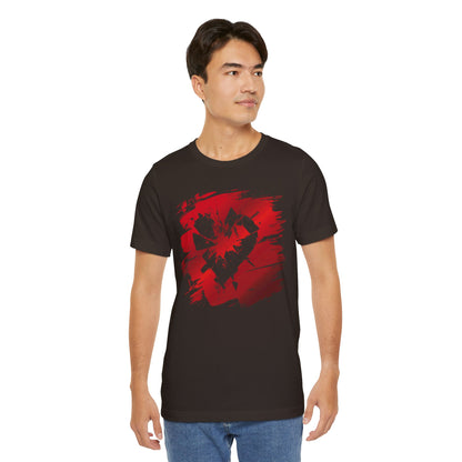 Broken Heart Brushstroke Tee — Distressed Red Heart Graphic Shirt