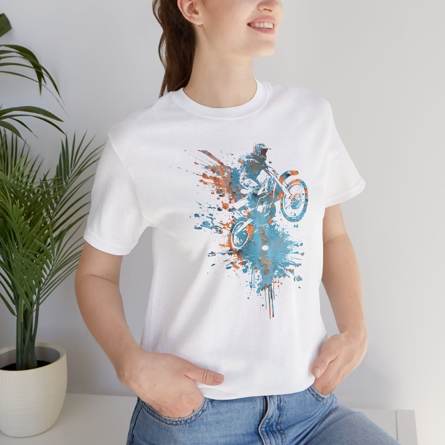 Motocross Splash Graphic Tee — Dirt Bike Rider Art T-Shirt