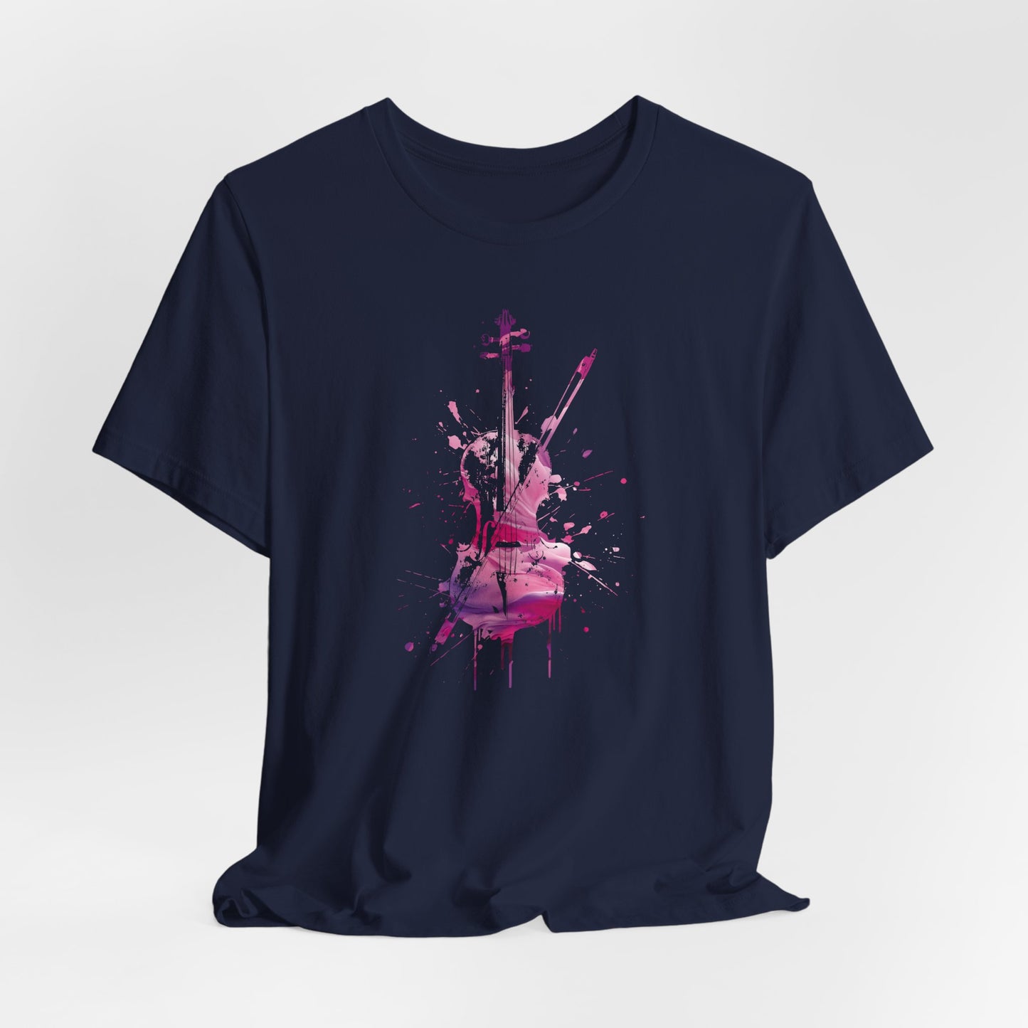 T-Shirt — Pink Watercolor Violin/Cello Graphic Tee